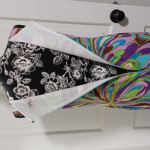 💜VTG Milly💜 - Multicolor Retro Floral Print Shift Dress - Picture 9 of 15